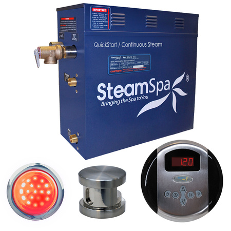 STEAMSPA Indulgence 6 KW QuickStart Bath Generator in Brushed Nickel IN600BN